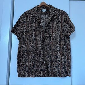 J Crew Men’s brown/graphic Short Sleeve Shirt